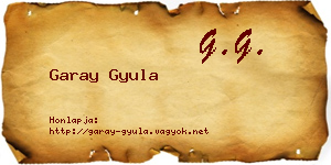 Garay Gyula névjegykártya